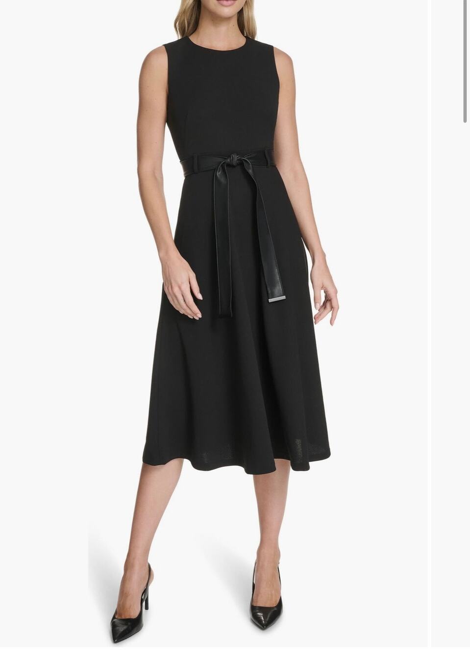 Calvin Klein Women's Sleeveless Black Midi Dress size 10 (new)